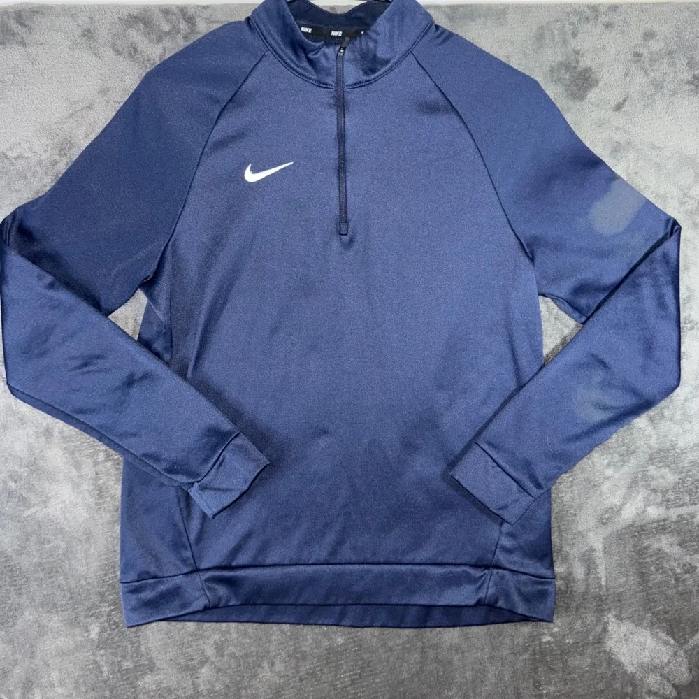 Mens Medium Nike Quarter Zip Pullover Hoodie Dri-Fit Training Top